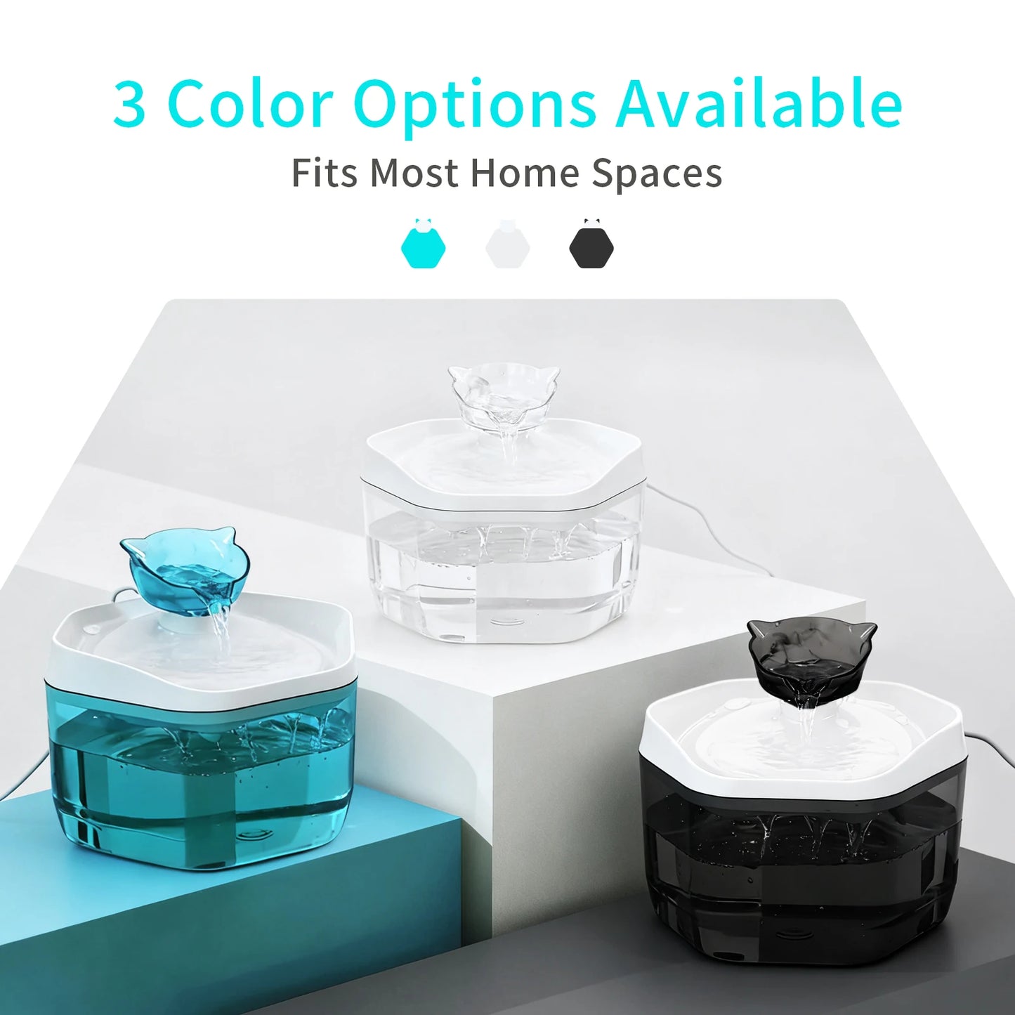 Cat Fountain 1.2L/42.23fl oz Cat Water Dispenser Pet Drinking Fountain, USB Powered - Suitable for Cats/Small to Medium Dogs