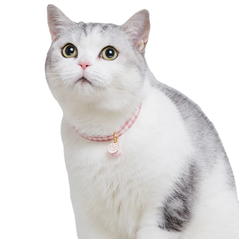 Collar Candy Avocado Pendant Cat Plaid Cat Collars Bell Cartoon Necklace Adjustable Collar for Cat Small Dog Pet Cat Accessories