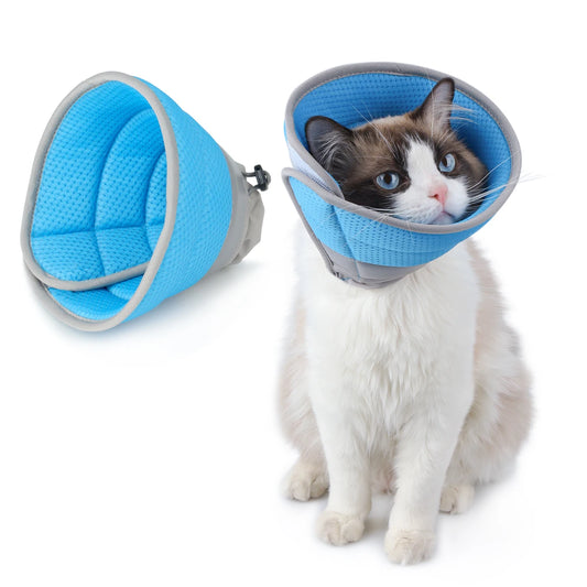 A plain pet protective cover, adjustable cartoon pet cone collar, anti-bite, anti-licking, wound anti-scratch, pet grooming head