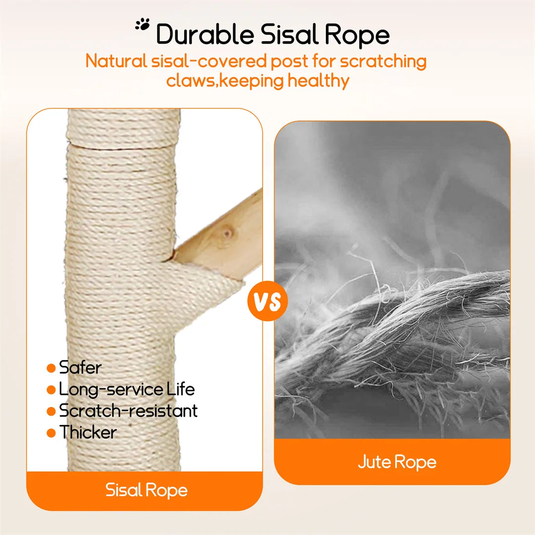 ARBRE À CHAT EN BOIS FLOTTÉ<br> "Le magnifique"