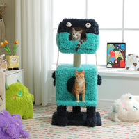 ARBRE À CHAT DESIGN <br> "La créature turquoise"