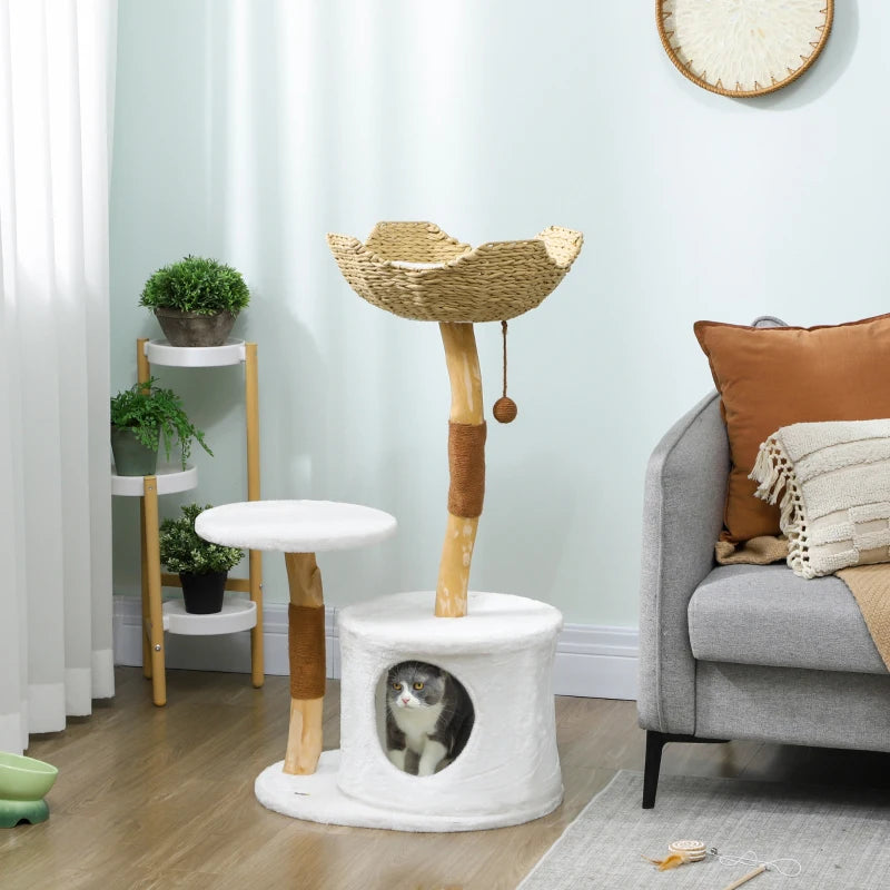 ARBRE À CHAT EN BOIS FLOTTÉ<br> "Le non nommé"