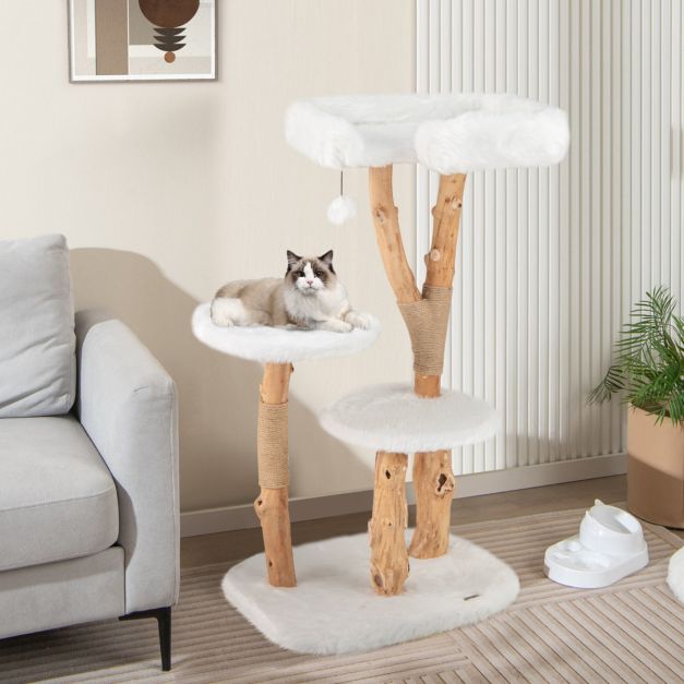 ARBRE À CHAT EN BOIS FLOTTÉ<br> "Les 3 pieds"