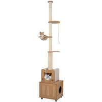 ARBRE A CHAT AJUSTABLE AVEC BAC A LITIERE