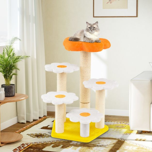ARBRE À CHAT FLEUR <br> "Le lit oranger"