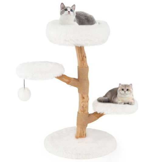 ARBRE À CHAT EN BOIS FLOTTÉ <br> "L'espiègle"