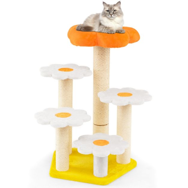 ARBRE À CHAT FLEUR <br> "Le lit oranger"