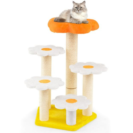 ARBRE À CHAT FLEUR <br> "Le lit oranger"