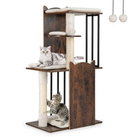 ARBRE À CHAT EN BOIS <br> "La belle et le clochard"