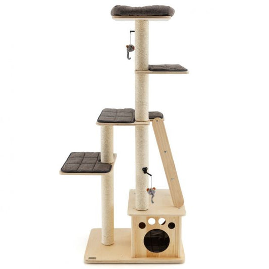 ARBRE À CHAT EN BOIS CLAIR <br> "Le suprême"