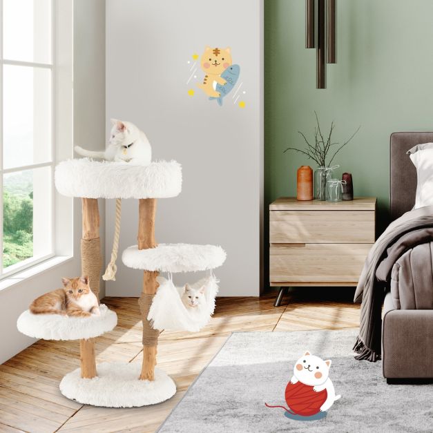 ARBRE À CHAT EN BOIS FLOTTÉ<br> "La balance"