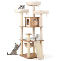 ARBRE A CHAT EN BOIS 3 PLATEAU