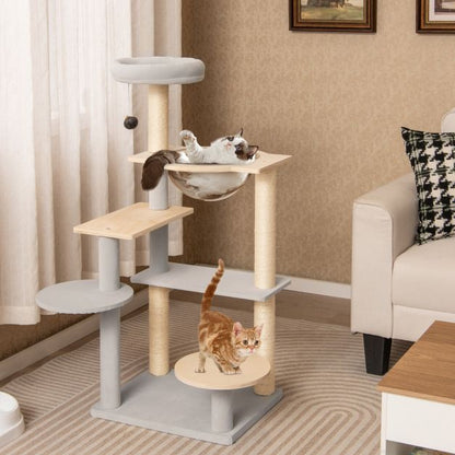 ARBRE À CHAT EN BOIS <br> "Le tranquille"