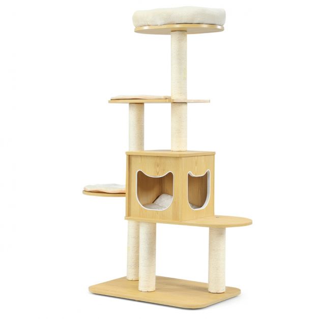 ARBRE À CHAT EN BOIS FLOTTÉ<br> "Le royaume des chats"