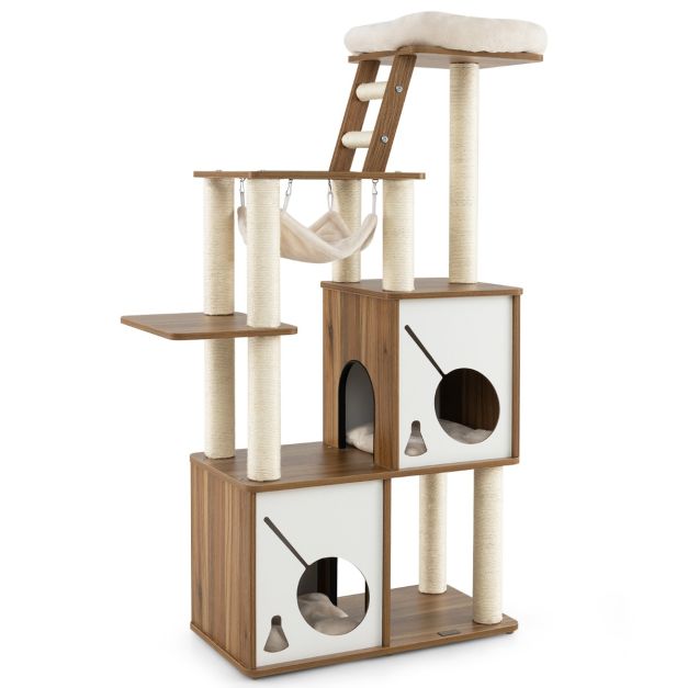 ARBRE À CHAT EN BOIS <br> "L'escalier en bois"