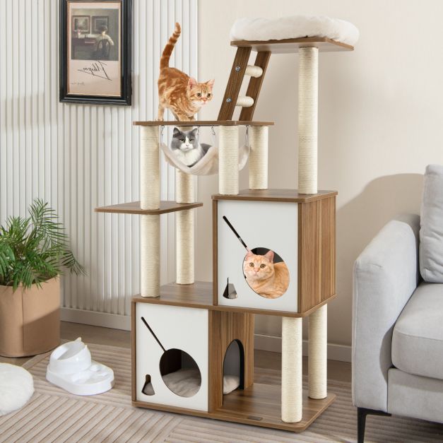 ARBRE À CHAT EN BOIS <br> "L'escalier en bois"