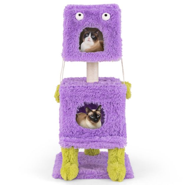 ARBRE À CHAT DESIGN <br> "La créature mauve"