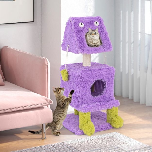 ARBRE À CHAT DESIGN <br> "La créature mauve"