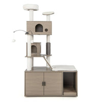 ARBRE À CHAT EN BOIS LITIÈRE <br> "Le complet"