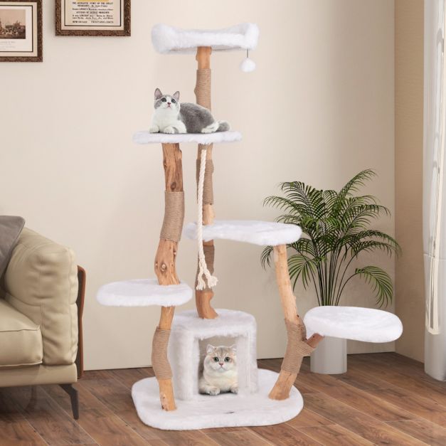 ARBRE À CHAT EN BOIS FLOTTÉ <br> "Le géant"