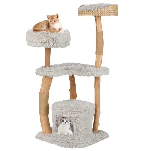 ARBRE À CHAT EN BOIS FLOTTÉ <br> "Le mystérieux"