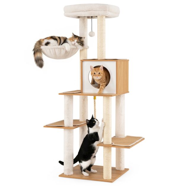 ARBRE A CHAT EN BOIS CLASSIQUE