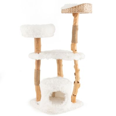 ARBRE À CHAT EN BOIS FLOTTÉ <br> "Le mystérieux"