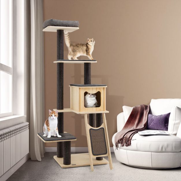 ARBRE À CHAT EN BOIS <br> "La double hélice"