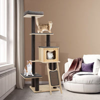 ARBRE À CHAT EN BOIS <br> "La double hélice"