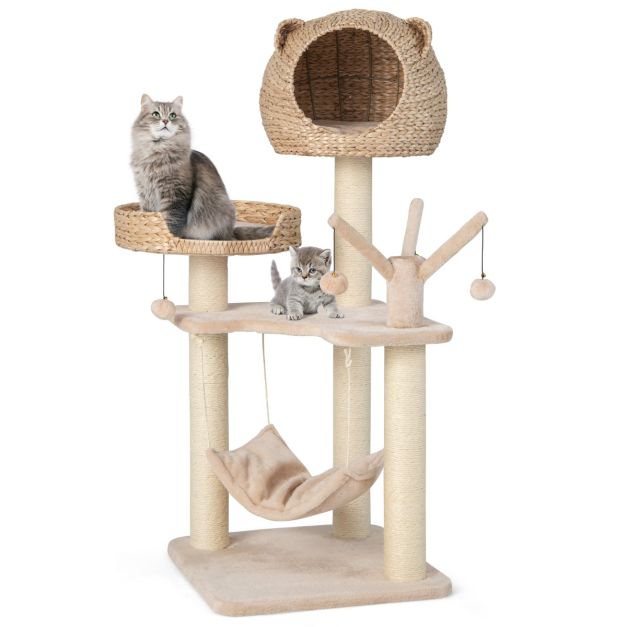 ARBRE A CHAT DESIGN AVEC PANIER ET HAMAC