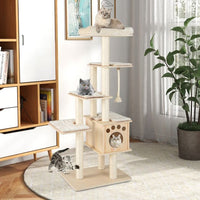 ARBRE À CHAT EN BOIS <br> "Le saut du chat"