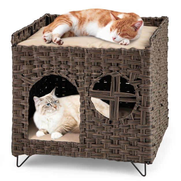 MAISON POUR CHAT EN ROTIN