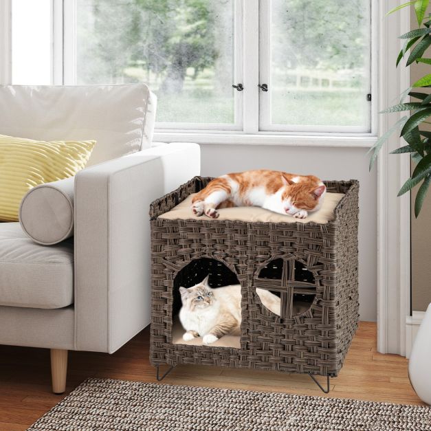 MAISON POUR CHAT EN ROTIN