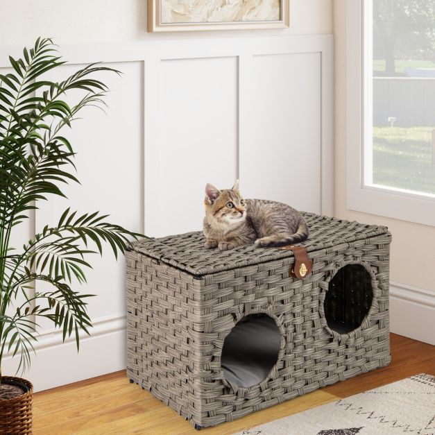 PANIER CHAT EN ROTIN