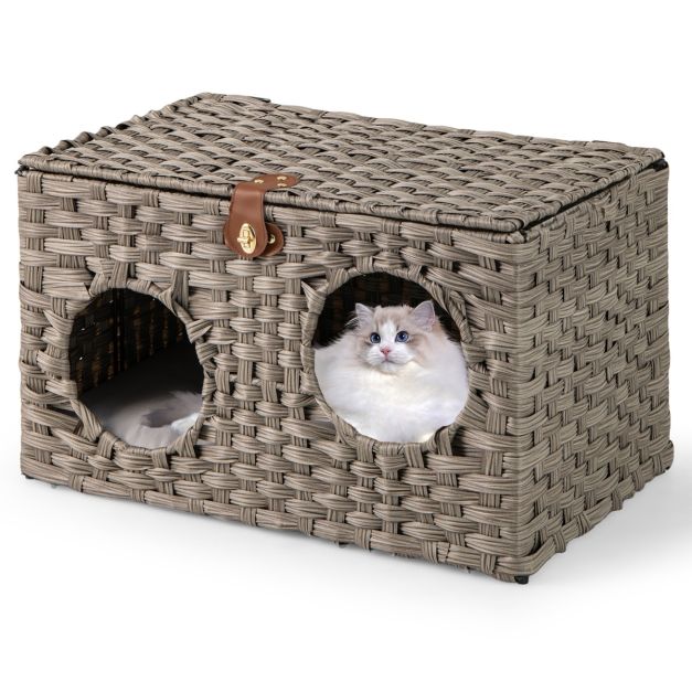 PANIER CHAT EN ROTIN