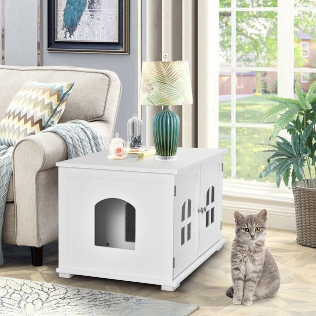 MEUBLE LITIERE BLANC
