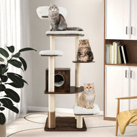 ARBRE À CHAT EN BOIS <br> "Le raffiné"