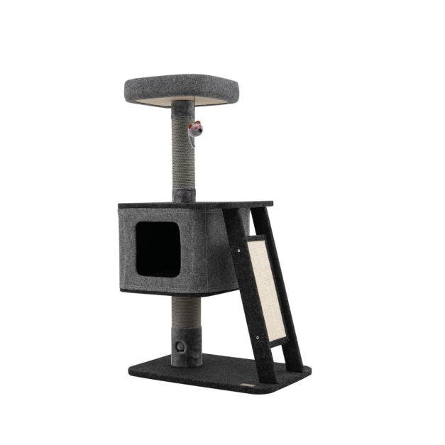 ARBRE A CHAT DESIGN NOIR AVEC GRIFFOIR INTÉGRÉ