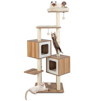 ARBRE À CHAT EN BOIS <br> "La double hélice"
