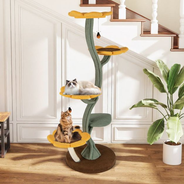 ARBRE À CHAT FLEUR <br> "Le tournesol"